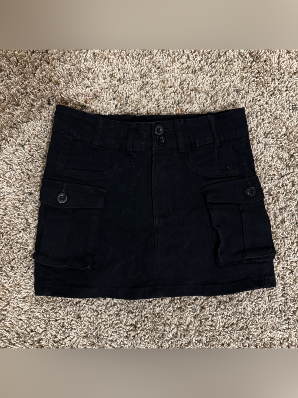 Black Mini Cargo Skirt